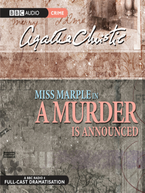 Title details for A Murder is Announced by Agatha Christie - Wait list